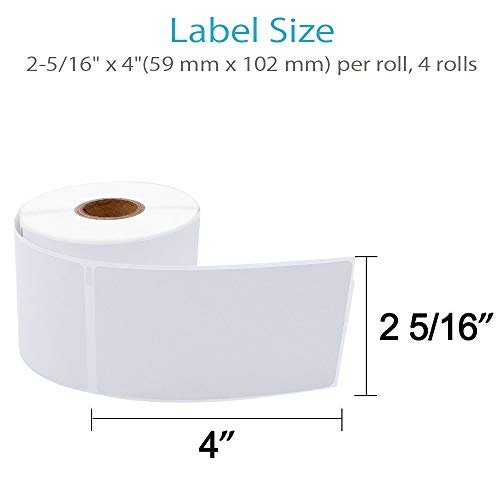 Compatible DYMO LabelWriter (LW) 30256 2-5/16" x 4"(59 mm x 102 mm) Shipping Labels Bright White 300 Labels/Roll,4 Roll