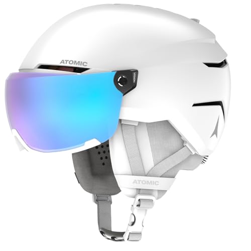 ATOMIC Savor Visor Stereo Skihelm mit Visier - White Heather - Größe S - Snowboard- & Ski-Helm mit Brille - 360° Fit System & Active Aircon Belüftungssystem - H
