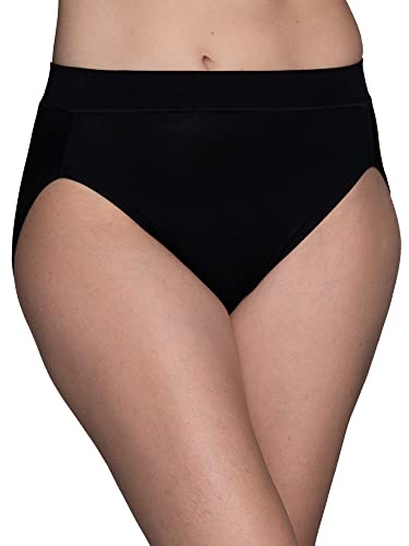 Vanity Fair Womens Unterwäsche mit Hoher Taille, Volle Abdeckung, Damenhöschen, Perfekt Ihr Slip Unterhose, Midnight Black, M