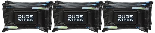 DUDE WIPES – FLUSHABLE WIPES – 2 PACK, 48 WIPES – UNSCENTED EXTRA-LARGE ADULT WET WIPES – VITAMIN-E & ALOE FOR AT-HOME USE – SEPTIC AND SEWER SAFE