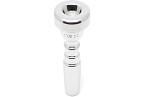 GKW MUSIC GKW Silver Plated 5C Trumpet Mouthpiece – Durable Brass, Bach 5C Compatible, Ideal for Beginners and Music Enthusiasts