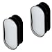 D.H.S. Oval Closet Rod End Caps - 15mm x 30mm - Polished Chrome - Set of 2