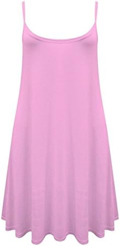 Girls Walk Women's Plain Plus Size Casual Flared Cami Strappy Swing Dress
