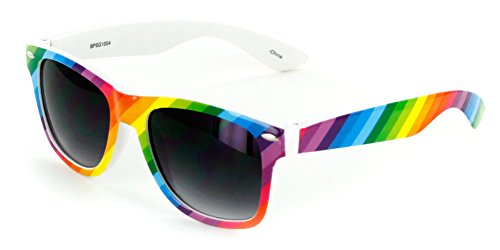 Aloha Eyewear "Good Times" Retro Square 52mm Sunglasses (Rainbow w/ Smoke)