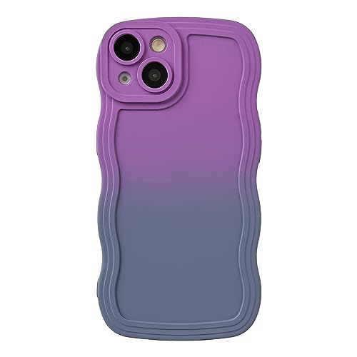Caseative Gradient Solid Color Curly Wave Frame