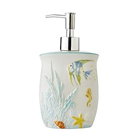 SKL HOME by Saturday Knight Ltd. Ocean Watercolor Soap Dispenser, multicolored, 6.5" x 2.25" x 4" 31Qfm2f K5L. SS280