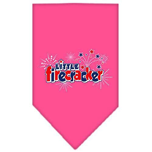 Mirage Pet Products Little Firecracker Screen Print Bandana, Large, Bright Pink