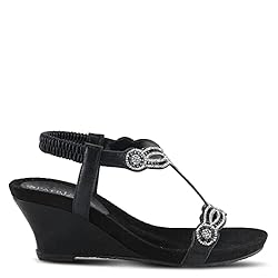 PATRIZIA Women's Shining Ankle Strap Sandal Black