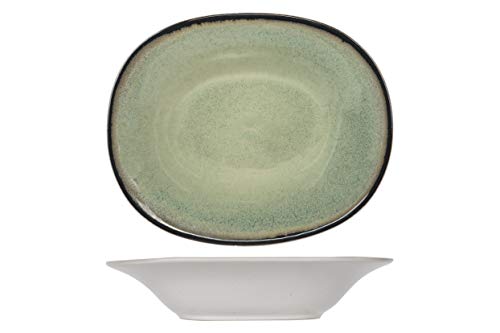 Cosy & Trendy Plato Hueco Oval Fez Green-17,5 X 21,5 Cm-Juego de 6
