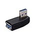 HDE Super Speed USB 3.0 Vertical Male to Female Right Angle Adapter Coupler