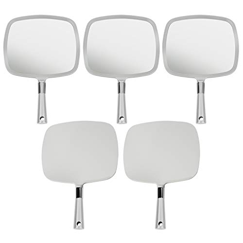 Mirrorvana Large & Comfy Hand Held Mirror (Silver), Bulk Pack of 5