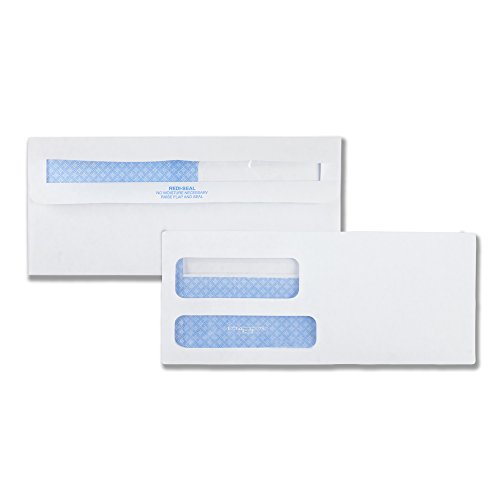 Quality Park 9 Security Envelopes, Double Window, Self Seal, Invoices