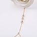 Unicra Club Hand Chain Crystal Tennis Bracelets Strand Sterling Bracelet for Women and Girls (Gold)
