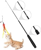 GOLDGE Cat Toys Long Lasting Retractable Wand with 15 Replacements view 3