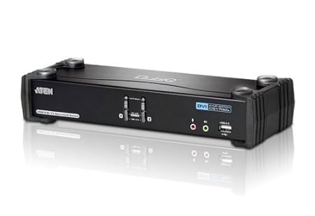 Aten CubiQ CS1782A 2-fach KVM Umschalter (Dual-DVI, 7.1 Audio, 120 Hz 3D, USB)