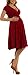 TINYHI Women's Knee Length Short Sleeve Jersey Skater Summer Dress,Crimson,Medium