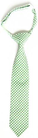 Trendy Ties Green Gingham Necktie for baby boy ages 3mo to 18mo