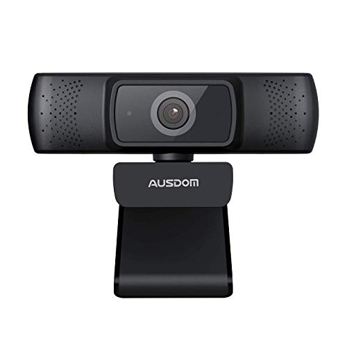 🥇 AUSDOM Cámara PC con Microfono Webcam de Ordenador Web Camara USB HD 1080P de Video con Enfoque Automático con Clip Giratorio Flexible