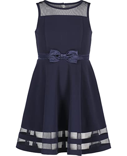 Calvin Klein Little Girls' Sleeveless Party Dress, Navy, 4