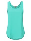 DRESSIS Women's Sleeveless Scoop Neck Chiffon Hi Low Tank Top S-3XL (23 Colors)