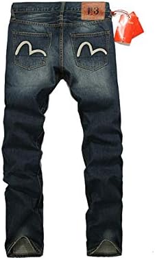 Men's Evisu Washed Old Straight Jeans Hip Hop Loose Trousers