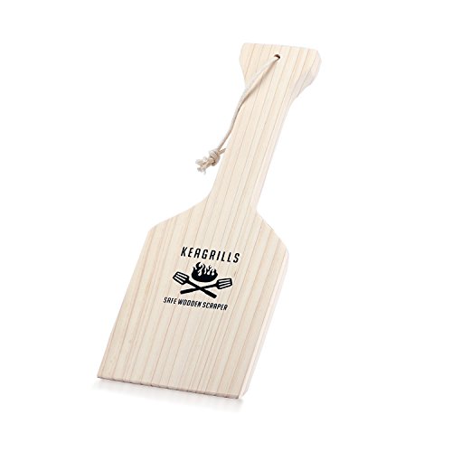 Hombae Wooden Grill Scraper – Wood BBQ Grill Scraper Cleaner, Wooden Scraper for Cleaning Grill, Cleans Top and between Barbeque Grates, Use to Oil & Clean Barbeque, 100% Premium Wood