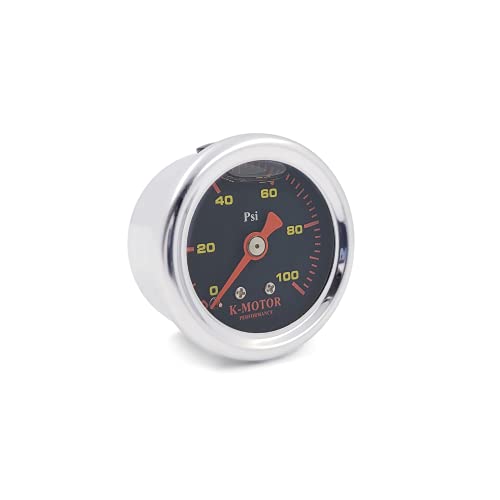 KMOTOR PERFORMANCE Pressure Gauge Meter for Fuel and Oil 1/8 Npt