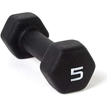 CAP Barbell Black Neoprene Coated Single Dumbbell, 5 Pound