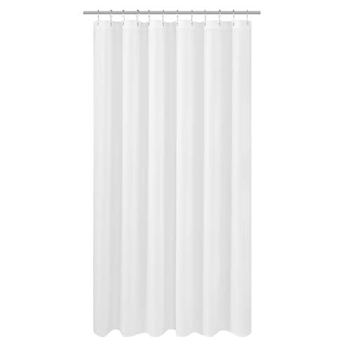 N&Y HOME Extra Long Fabric Shower Curtain 72" x 92", Hotel Quality, Washable, White with Grommets, 72" x 92"