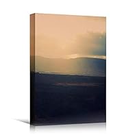 Canvas Wall Art Landscape Sunset Bedroom Contemporary Dramatic Landscape Mountain Multicolor Photography - 12x18 inches