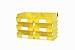Triton Products 3-235YWS LocBin 8 Piece Wall Storage Unit with 10-7/8 Inch L x 11 Inch W x 5 Inch H Yellow Interlocking Poly Bins, 6 CT, Wall Mount Rails 8-3/4 Inch L with Hardware, 2 pk