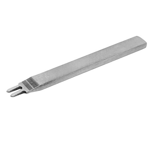 uxcell Leather Craft Gasket 2 Prong Stitching Chisel Hole Punch Hand Tool Silver Tone 5mm Spacing