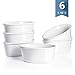 Sweese 506.001 Porcelain Ramekins 6 Ounce Souffle Dishes, Oval Ramekins for Baking, Set of 6 - White