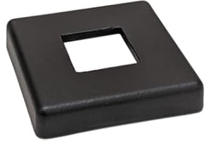 HOUSE OF FORGINGS HFSTB16.3.70 - Satin Black - Aluminum Flat Base Shoe for 1/2" Iron Balusters, Box of 10