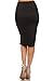Women's Below the Knee Pencil Skirt for Office Wear - Made in USA,Black,X-Large