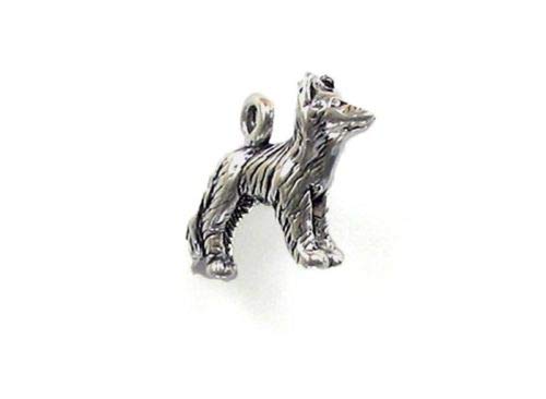 Sterling Silver 3-D Border Collie Dog Charm - Jewelry Accessories Key Chain Bracelet Necklace Pendants