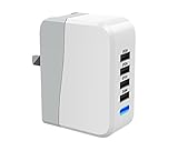 Vomercy VC-67 4-Port High Speed USB Wall Charger With Folding Plug, White