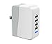 Vomercy VC-67 4-Port High Speed USB Wall Charger With Folding Plug, White