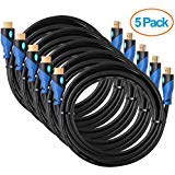 Aurum Ultra Series - High Speed HDMI Cable with Ethernet 5 Pack (15 Ft) - Supports 3D & Audio Return Channel [Latest Version] - 15 Feet - 5 Pack