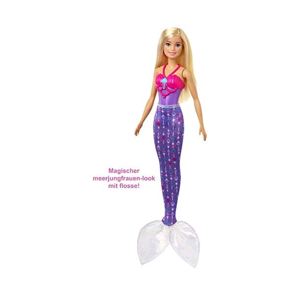 Barbie GJK40 - Dreamtopia 3-in-1 Fantasie Spielset, Puppe (blond) mit 3 Outfits und Zubehör: Fee, Meerjungfrau und Prinzessin, Spielzeug ab 3 Jahren – Bild 6