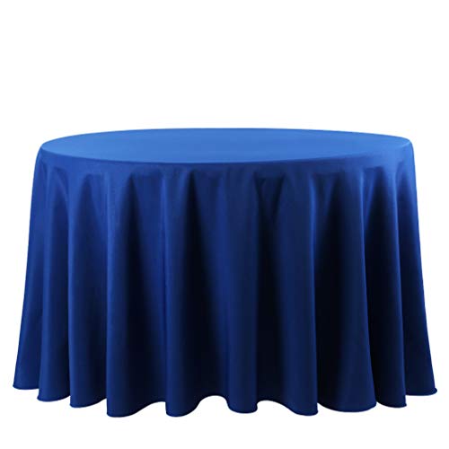 Waysle 120-Inch Round Tablecloth, 100% Polyester Washable Table Cloth for Circular Table, Royal Blue