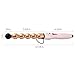 Lee Stafford Coco LoCo Bubble Curling Wand/Beach Hair Curling Iron - Coconut Oil Infused Ceramic Ball Hair Curler with Big Barrel for Professional Spiral Curls - 1 Inch Wide - Light Pink Waver