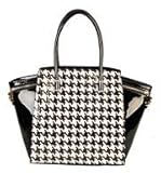 Rimen & Co. Shiny Patent PU Leather Pilot Wing Satchel Style Structured Zipper Closure Womens Fashion Purse Handbag K5-2658 QN-2800