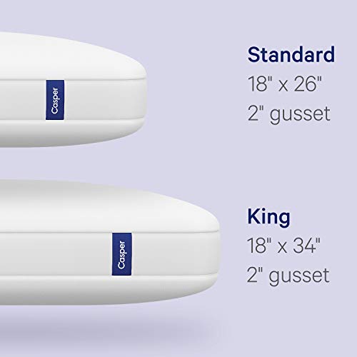 Casper Sleep Foam Pillow for Sleeping Pack of Two, King, White Pricepulse