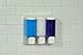 Templeton Three Chamber Compact Soap, Shampoo & Lotion Dispenser, in Shower Wall Mount, Clear