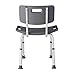 Medline Knockdown Shower Chair with Back, Adjustable Height Bath Safety Seat for Seniors, Lightweight Aluminum Frame, Anti-Slip Feet, Easy Assembly, Supports 300 lb, Microban* Treated, 1 Count