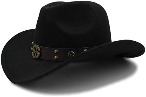 Warm Hats for Women Winter Mens Women Wool Felt Cowboy Hat with Leather Band Chapeu Masculino