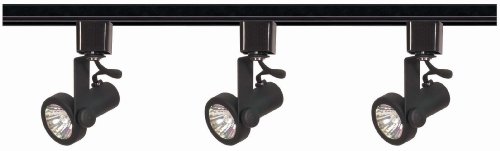 Nuvo Lighting TK352 3-Light 50-Watt MR16 Gimbal Ring Track Light Kit, Black