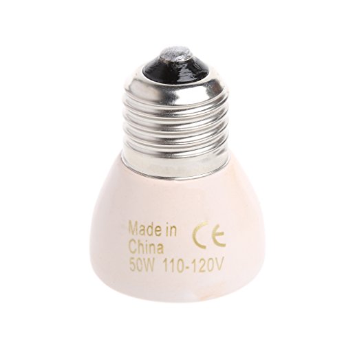 Misright E27 IR Infrared Ceramic Emitted Heat Lamp Light Bulb For Reptilia Animal Use 110V 25W 50W 75W 100W (50W)