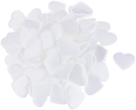 Pack of 100pcs Satin Scatter Love Heart Table Decoration Wedding Favour Decor 3 Colors - White, 4x3.5cm
